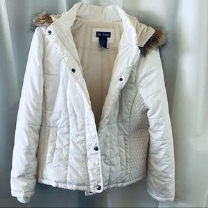 Me Jane White Quilted Jacket